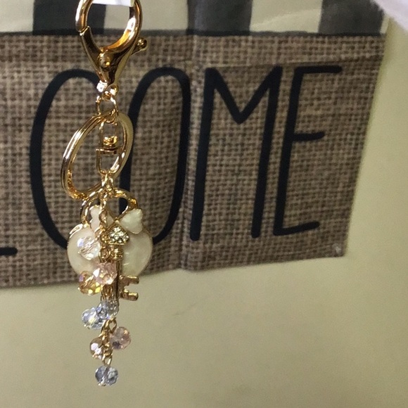 Chic Gold and Pink Key & Card Holder Charm - Picture 3 of 4